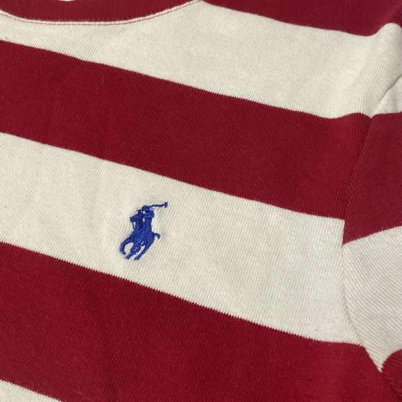 Ralph Lauren Sport Youth XL Cream Red Striped Pullover Shirt Top Size - Picture 5 of 7